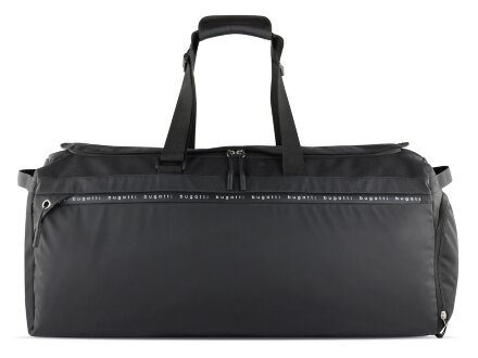 Сумка дорожная BUGATTI Blanc Delight, чёрная, нейлон RPET600D/тарпаулин/полиэстер, 67х32х29 см, 55 л Сумка дорожная BUGATTI Blanc Delight, чёрная, нейлон RPET600D/тарпаулин/полиэстер, 67х32х29 см, 55 л