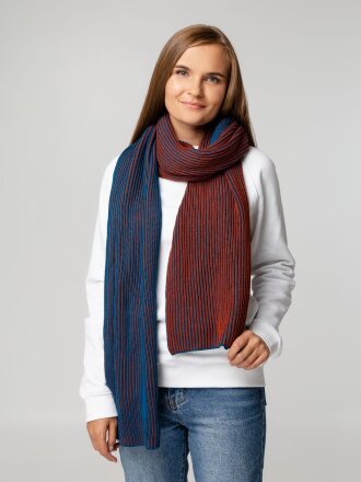 Шарф Nobilis, бирюзовый с терракотовым Шарф Nobilis, бирюзовый с терракотовым