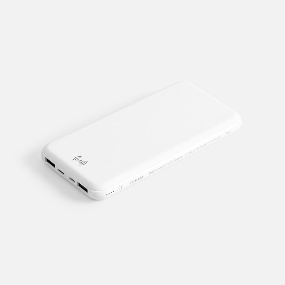 Аккумулятор с беспроводной зарядкой All Day Wireless, 10000 мАч, белый с нанесением логотипа
