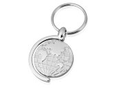 Брелок с глобусом, вращающимся внутри кольца, серебристый Брелок с глобусом, вращающимся внутри кольца, серебристый