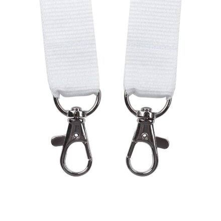 Лента для бейджа с 2 карабинами Carabine Duo, белая Лента для бейджа с 2 карабинами Carabine Duo, белая