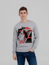 Свитшот «Преодолень», серый меланж Свитшот «Преодолень», серый меланж