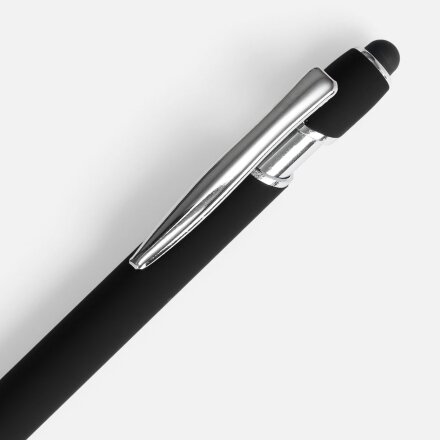 Ручка шариковая Pointer Soft Touch со стилусом, черная Ручка шариковая Pointer Soft Touch со стилусом, черная