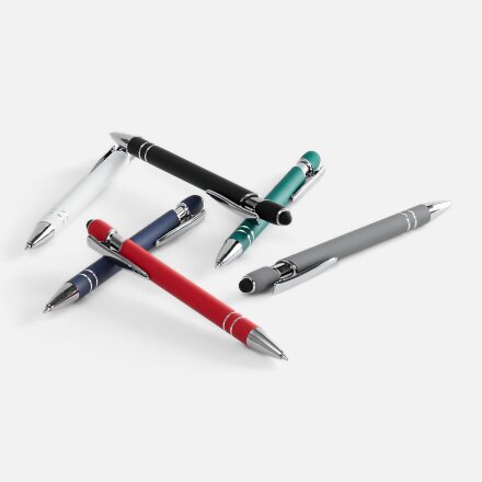 Ручка шариковая Pointer Soft Touch со стилусом, черная Ручка шариковая Pointer Soft Touch со стилусом, черная