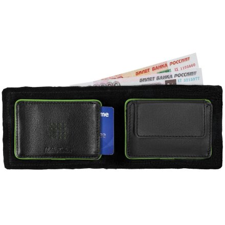Кошелек Partinico, черный с зеленым Кошелек Partinico, черный с зеленым
