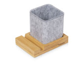 Подставка для ручек и телефона из бамбука Takeshi, серый Подставка для ручек и телефона из бамбука Takeshi, серый