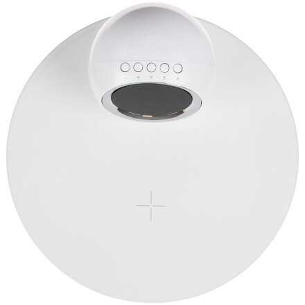 Станция беспроводной зарядки с часами и подсветкой GlobeBee, белая Станция беспроводной зарядки с часами и подсветкой GlobeBee, белая