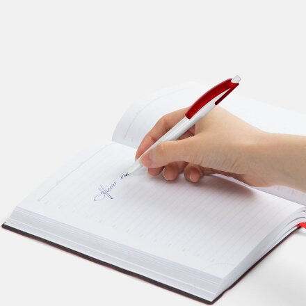 Ручка шариковая Bento, белая с красным Ручка шариковая Bento, белая с красным