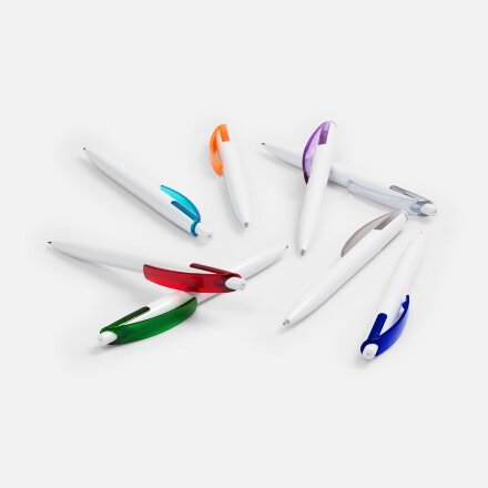 Ручка шариковая Bento, белая с красным Ручка шариковая Bento, белая с красным