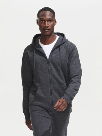 Толстовка мужская на молнии с капюшоном Seven Men, серый меланж Толстовка мужская на молнии с капюшоном Seven Men, серый меланж