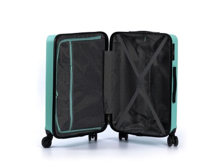 Чемодан TORBER Caspian, светло-зелёный, ABS-пластик, 43 х 26 х 68 см, 64 л