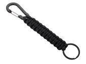 Брелок-веревочка Austere с карабином и кольцом, черный Брелок-веревочка Austere с карабином и кольцом, черный