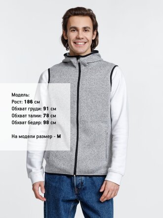 Жилет с капюшоном унисекс Gotland, серый Жилет с капюшоном унисекс Gotland, серый