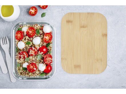 Roby Стеклянный контейнер для завтрака с бамбуковой крышкой - Natural / прозрачный Roby Стеклянный контейнер для завтрака с бамбуковой крышкой - Natural / прозрачный