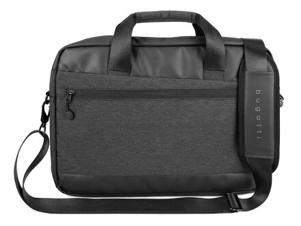 Портфель мужской BUGATTI Universum 15'', графитовый, полиэстер меланж/тарпаулин, 38х7х27 см, 7 л Портфель мужской BUGATTI Universum 15'', графитовый, полиэстер меланж/тарпаулин, 38х7х27 см, 7 л