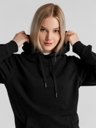 Толстовка с капюшоном унисекс King, черная Толстовка с капюшоном унисекс King, черная