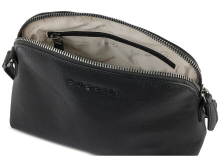 Сумка наплечная женская BUGATTI Bella, чёрная, воловья кожа/полиэстер, 23х8х17 см Сумка наплечная женская BUGATTI Bella, чёрная, воловья кожа/полиэстер, 23х8х17 см