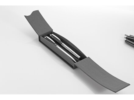 Чехол с магнитным замком ETUI в черном цвете для двух письменных принадлежностей Чехол с магнитным замком ETUI в черном цвете для двух письменных принадлежностей