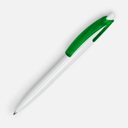 Ручка шариковая Bento, белая с зеленым Ручка шариковая Bento, белая с зеленым