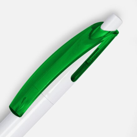 Ручка шариковая Bento, белая с зеленым Ручка шариковая Bento, белая с зеленым