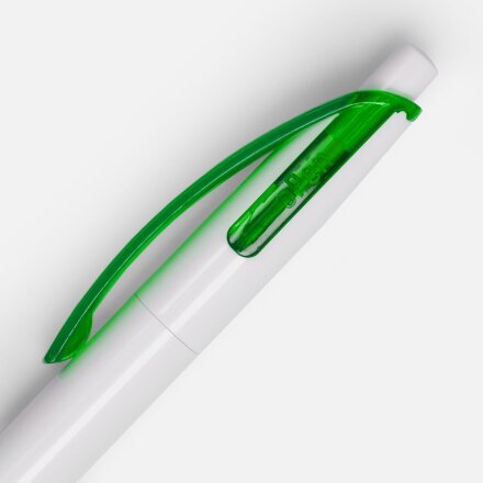 Ручка шариковая Bento, белая с зеленым Ручка шариковая Bento, белая с зеленым
