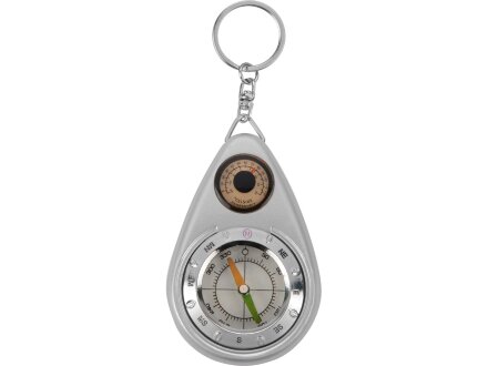 Брелок-компас с термометром, серебристый Брелок-компас с термометром, серебристый