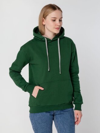 Толстовка с капюшоном Unit Kirenga Heavy, темно-зеленая Толстовка с капюшоном Unit Kirenga Heavy, темно-зеленая