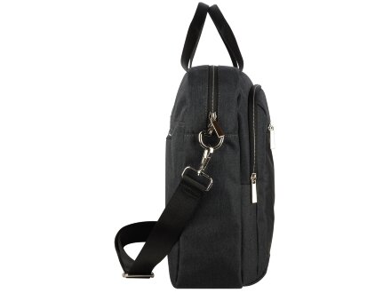 Портфель мужской BUGATTI Sera, антрацитовый, полиэстер, 40х11х34 см