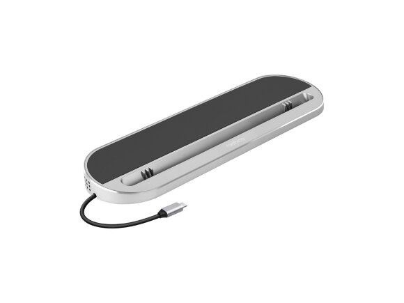 Хаб USB Type-C 3.0 для ноутбуков Falcon, черный с нанесением логотипа