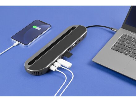 Хаб USB Type-C 3.0 для ноутбуков Falcon, черный Хаб USB Type-C 3.0 для ноутбуков Falcon, черный