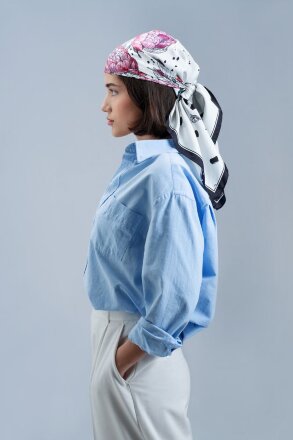 Платок шелковый Delicate, пионы Платок шелковый Delicate, пионы