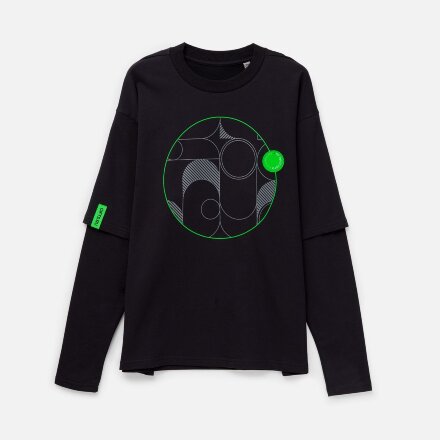 Лейбл из ПВХ Dzeta Round, L, зеленый неон