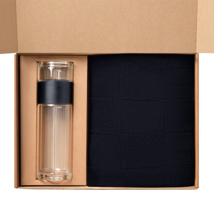 Подарочный набор Terso, Cella, синий (плед, термобутылка)