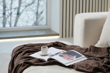 Плед Pleat, молочно-белый Плед Pleat, молочно-белый