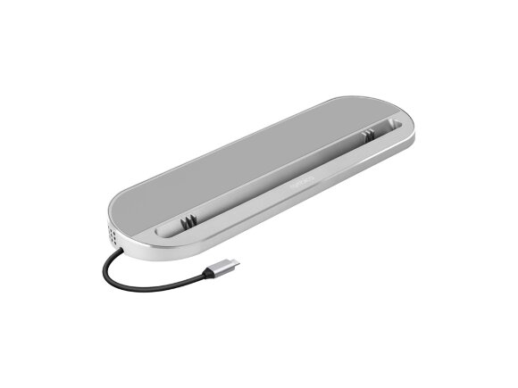 Хаб USB Type-C 3.0 для ноутбуков Falcon, серый с нанесением логотипа