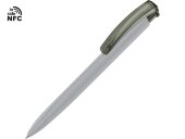 Ручка пластиковая шариковая трехгранная Trinity K transparent Gum soft-touch с чипом передачи инфо, серый Ручка пластиковая шариковая трехгранная Trinity K transparent Gum soft-touch с чипом передачи инфо, серый