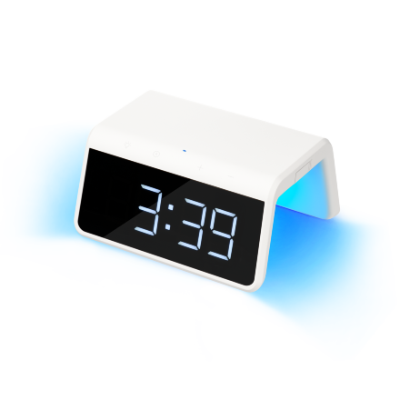 Зарядная станция с часами 15W Flame, белая