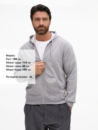 Толстовка унисекс Stone, серый меланж Толстовка унисекс Stone, серый меланж