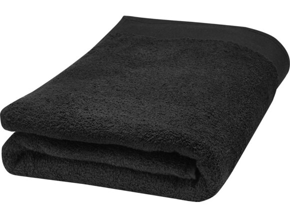 Полотенце для ванны Ellie из хлопка плотностью 550 г/м2 и размером 70x140 см, черный с нанесением логотипа
