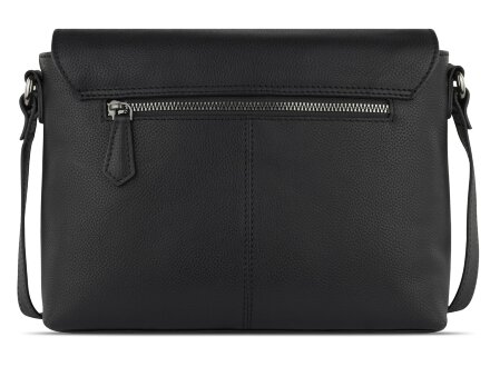 Сумка наплечная женская BUGATTI Bella, чёрная, воловья кожа/полиэстер, 25х8х20 см Сумка наплечная женская BUGATTI Bella, чёрная, воловья кожа/полиэстер, 25х8х20 см