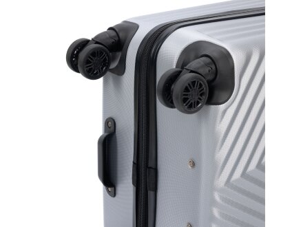 Чемодан TORBER Lama, серебристый, ABS-пластик, 49 х 29,5 х 77 см, 92 л Чемодан TORBER Lama, серебристый, ABS-пластик, 49 х 29,5 х 77 см, 92 л