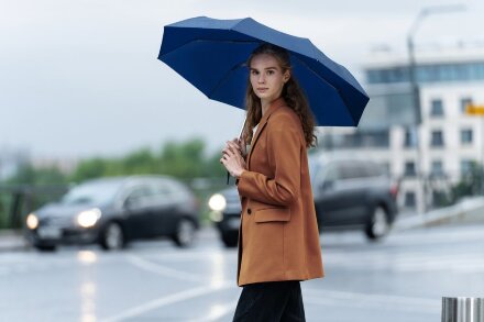 Зонт складной Basic, темно-синий Зонт складной Basic, темно-синий