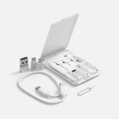 Органайзер с беспроводной зарядкой и набором адаптеров Octopod, белый Органайзер с беспроводной зарядкой и набором адаптеров Octopod, белый