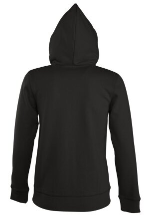 Толстовка женская на молнии с капюшоном Seven Women, черная Толстовка женская на молнии с капюшоном Seven Women, черная