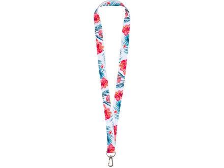 Ланъярд 2 см под сублимацию с трендовым карабином, серебристый