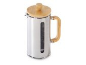 Френч-пресс в стальном корпусе и ручкой из бамбука Coffee break, 1000 мл Френч-пресс в стальном корпусе и ручкой из бамбука Coffee break, 1000 мл