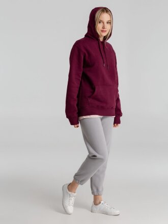 Толстовка с капюшоном унисекс King, бордовая Толстовка с капюшоном унисекс King, бордовая