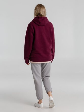 Толстовка с капюшоном унисекс King, бордовая Толстовка с капюшоном унисекс King, бордовая