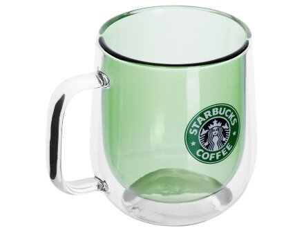 Цветная кружка Ubud с двойными стенками, зеленый (тампопечать)