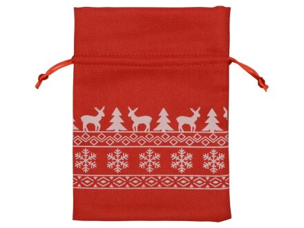 Мешочек подарочный новогодний, хлопок, средний, красный Мешочек подарочный новогодний, хлопок, средний, красный